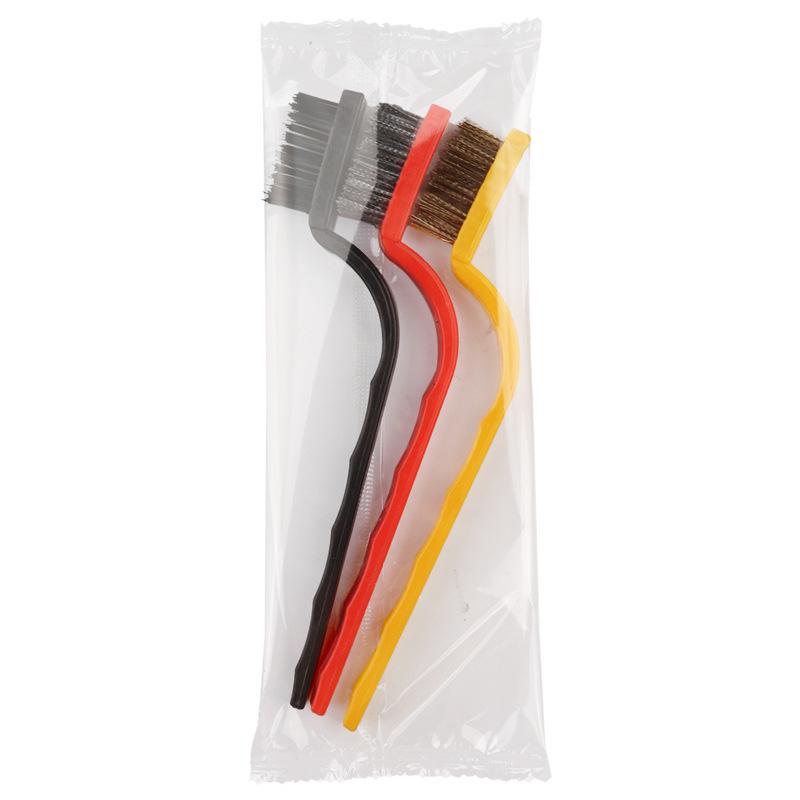 Japanese Stove Cleaning Brush Set: 3-Piece Steel Wire Brushes for Rust Removal and Polishing