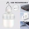 LED Light Bulb USB Rechargeable Hanging Tent Light Portable Emergency Lantern Outdoor Light Bulb For Camping/Garden/BBQ/Outage