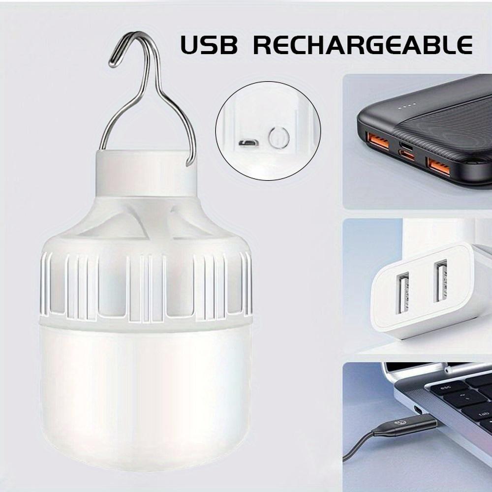 LED Light Bulb USB Rechargeable Hanging Tent Light Portable Emergency Lantern Outdoor Light Bulb For Camping/Garden/BBQ/Outage