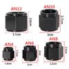 1PC AN4 AN6 AN8 AN10 AN12 Adapter Female Flare End Cap Plug Tube Fitting Hex Head Port Fitting Aluminum Black