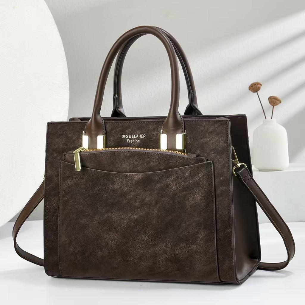 Womens Pu Handbag With Metal Accents For Business Office Commuting