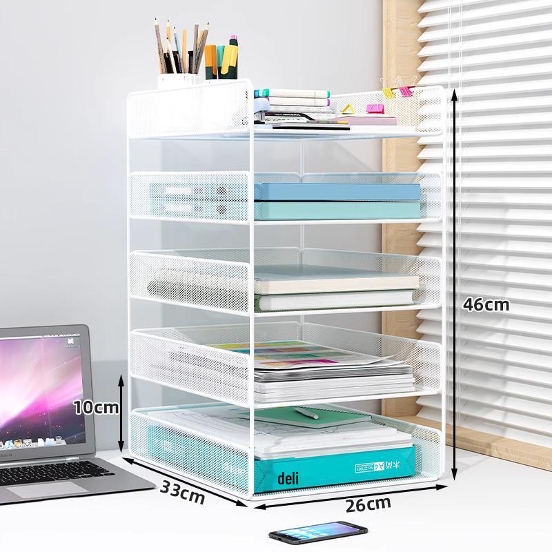 Multi-Layer Desk Organizer for Office Supplies and File Storage