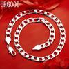925 Sterling Silver 10mm Fashionable Simple Ring Buckle Necklace - Banquet Gift Jewelry