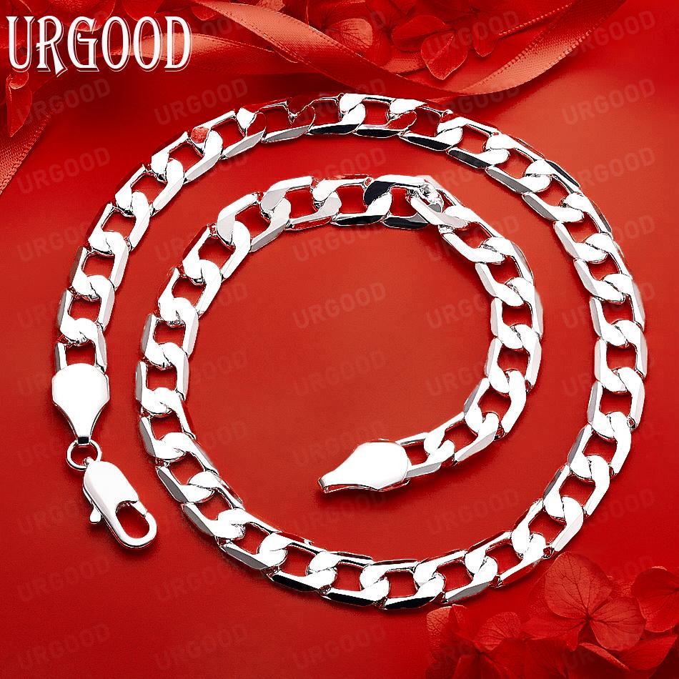 925 Sterling Silver 10mm Fashionable Simple Ring Buckle Necklace - Banquet Gift Jewelry