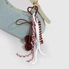 Fashionable Cherry Keychain For Daily Use Soft Braided Rope With Alloy Detail Bead Bag Charm Key Holder Bags Pendant