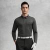 FILA Golf Series Fashion Versatile Sports Comfortable Knitted Long Sleeve Polo Shirt Men tops Gray A11M615214FMG
