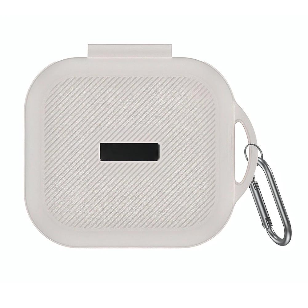 

Silicone Case Anti-Scratch Full-Body Protective Skin Cover with Carabiner for TOZO OpenEgo True Wireless Open-Ear Earbuds бежевый