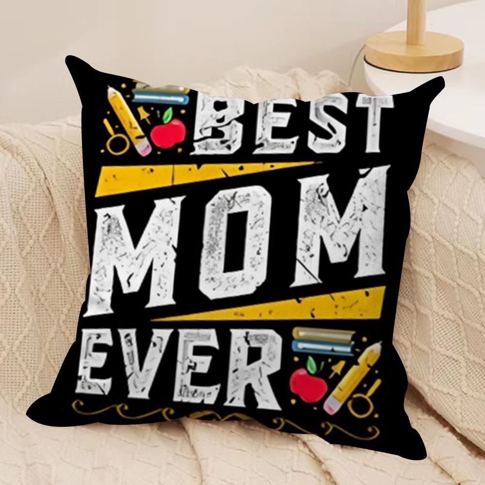 Best Mom Ever Cushion Cover Soft Plush Fabric DoubleSided Printed Cushion Covers for All Seasons Modern Home Decor