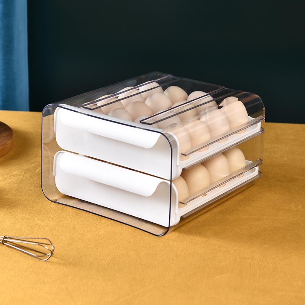 Transparent Egg Storage Box Plastic Kitchen Organizer Rack Sealed Kitchen Egg Box  Kitchen Storage