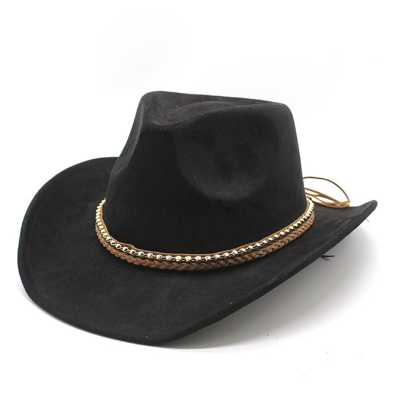 Western Cowboy Hat With Suede Leather For Men And Women In Folk Style