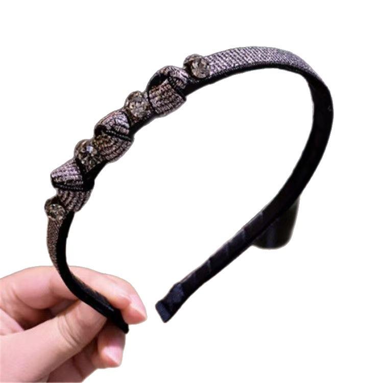Elegancka opaska do włosów i spinka z cyrkoniami dla kobiet – Modny cienki design na wyjście