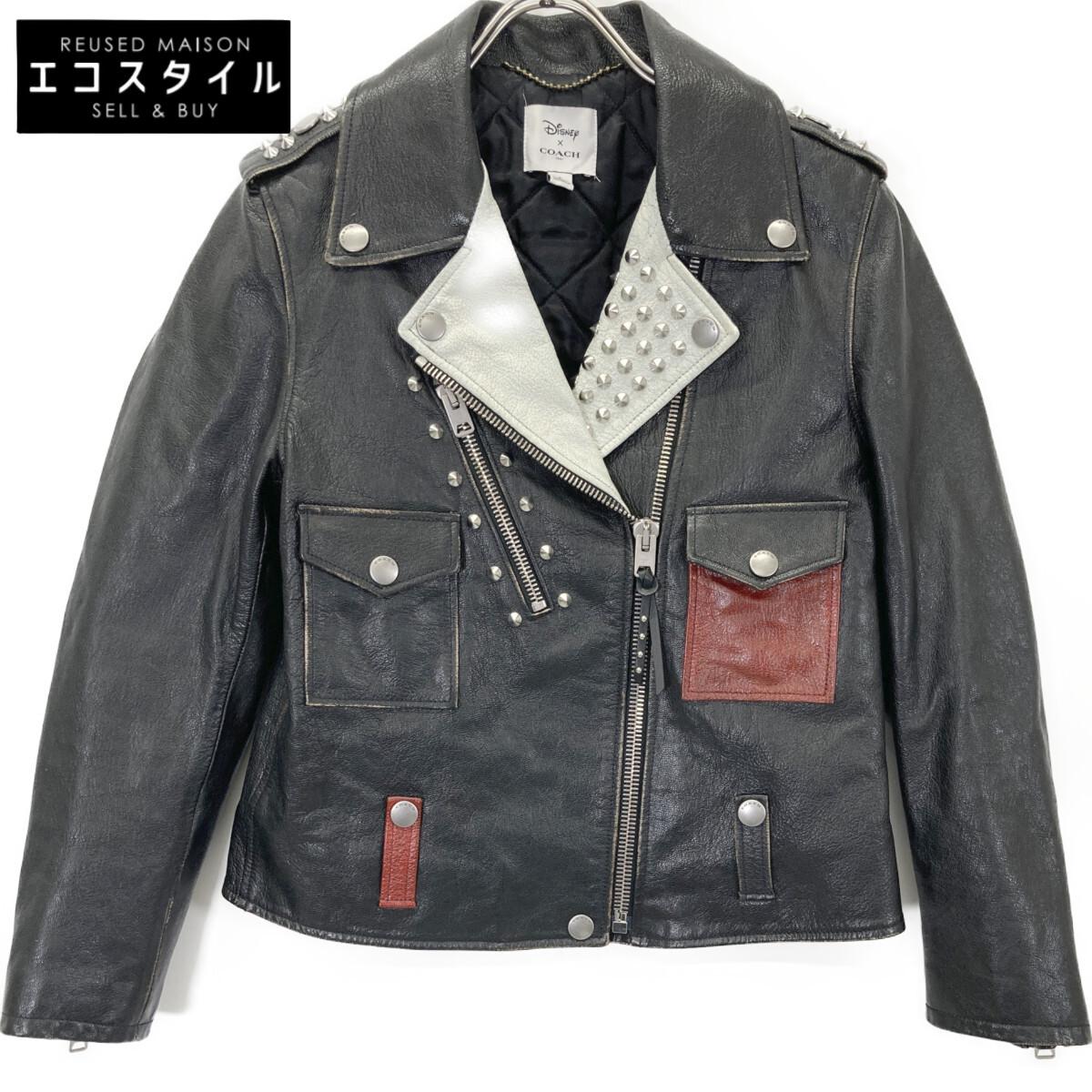 

COACH × Disney Black 000 2015 Studded Double Rider Jacket Jacket 2 blackUsed