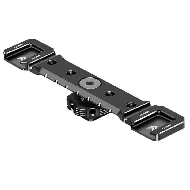 

Double Cold Shoe Mount Bracket Aluminum Hot Shoe Extension Bar for DSLR Camera Microphone Led Video Flash Vlogging 1