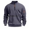 Men's New Stand-up Collar Zipper Sweatshirt European and American Hot Casual Fleece Sweatshirt Fashionable Versatile Pullover
