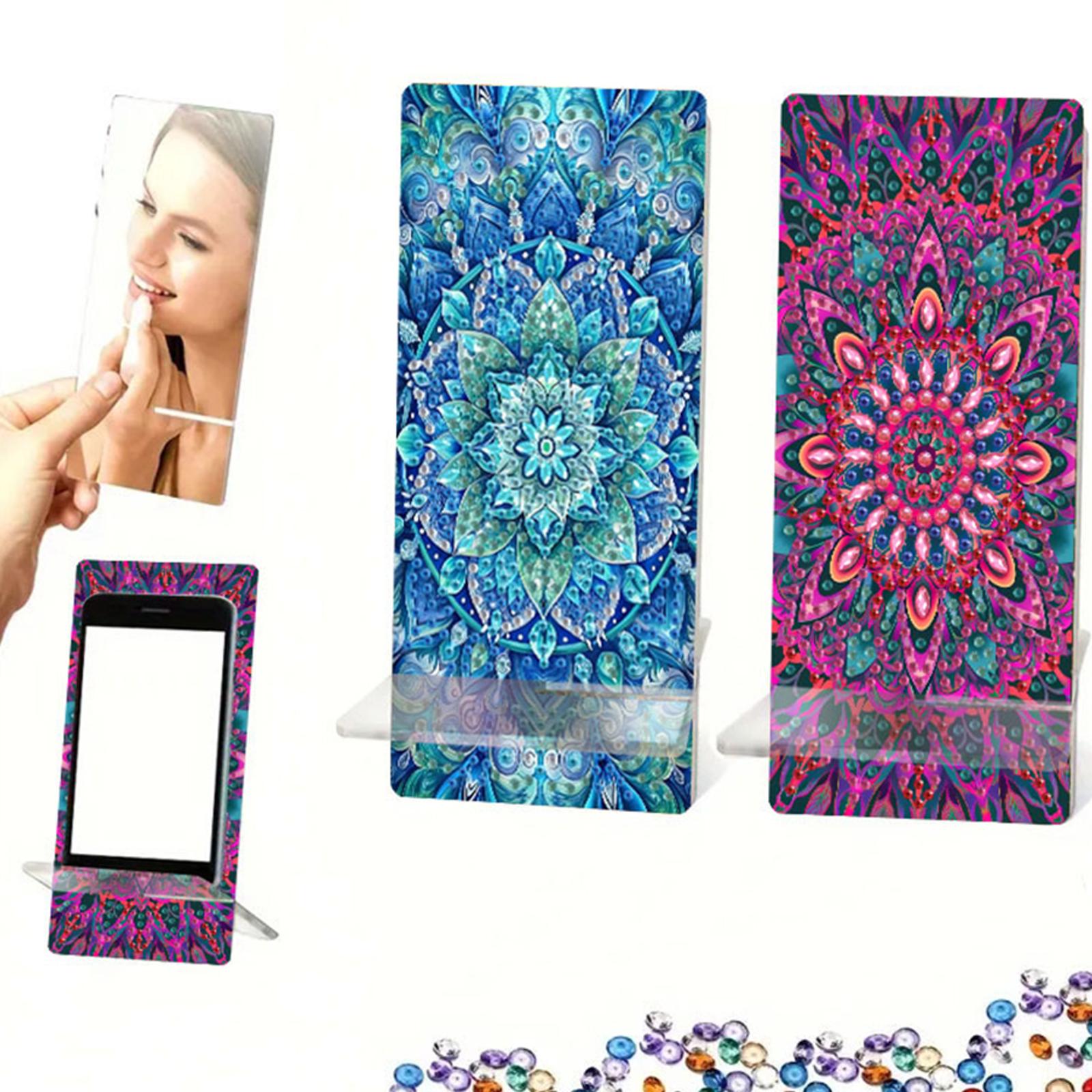 2Pcs 5D Diamonds Phone Stand Acrylic DIY Animals Diamond Painting Phone Holder Diamond Art Phone Bracket for Adults Beginners