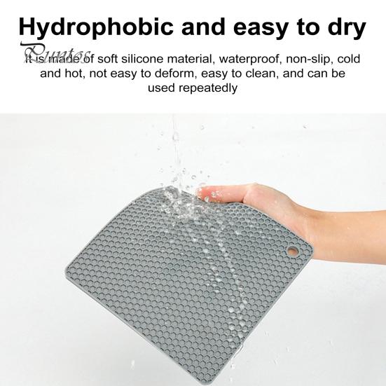 Silicone Trivet Mats for Hot Dishes Heat Resistant Pot Holder for Potholders Drying Jar Opener Spoon Holder Coaster Multipurpose Kitchen Placemats