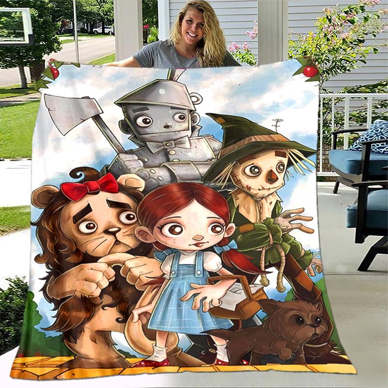 1pc Blanket The Wizard of Oz Print Design, Lightweight Blanket for Sofa, Bed- Soft &Warm, Gift for All Seasons like Christmas, Halloween