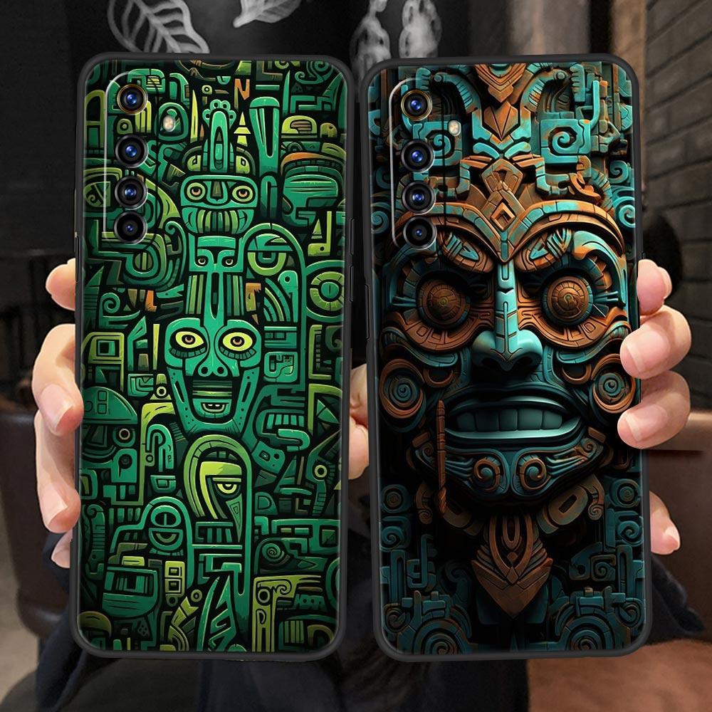 Vintage Totem Painting Soft TPU For Realme 13 12 11 10 9 Pro Plus GT3 GT2 C21 C25 C35 C53 C55 C67 Pro 5G Phone Case Cover Capas