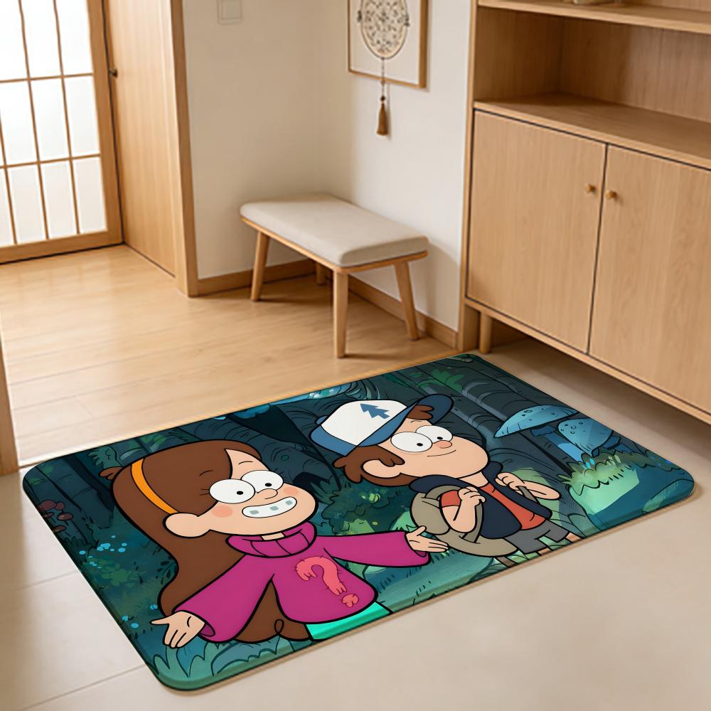 Tappetino da Pavimento ANIME G-Gravity Falls Tappetino Assorbente Tappeto d'Ingresso Antiscivolo per Bagni Servizi Igienici e WC