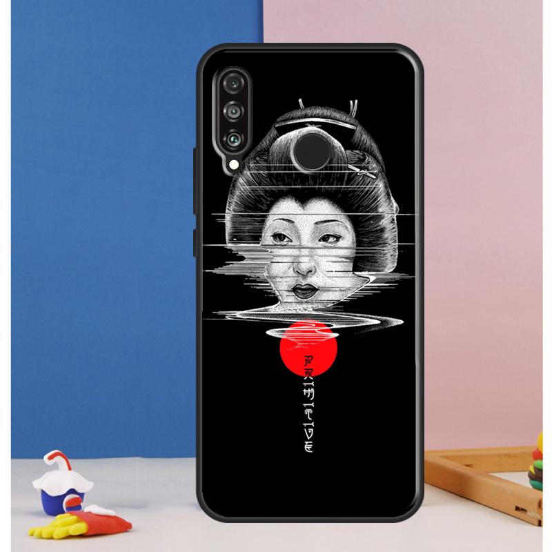 Japanese Geisha Case For Huawei Nova Y70 Y60 Y90 Y61 Y91 Y72 Y73 12s 12i 11i 8i 9 10 SE P30 P40 Lite P60 Pro
