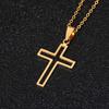 Fashion Cross Pendant Necklace For Women Men Stainless Steel Link Chain Charm Necklace Cool Boys Girls Punk Hip Hop Jewelry Gift