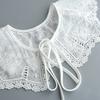 Korean Shirt Fake Collar Shawl Wraps for Womens Hollow Out Floral Lace Necklace False Collar Summer Dress Detachable Collar