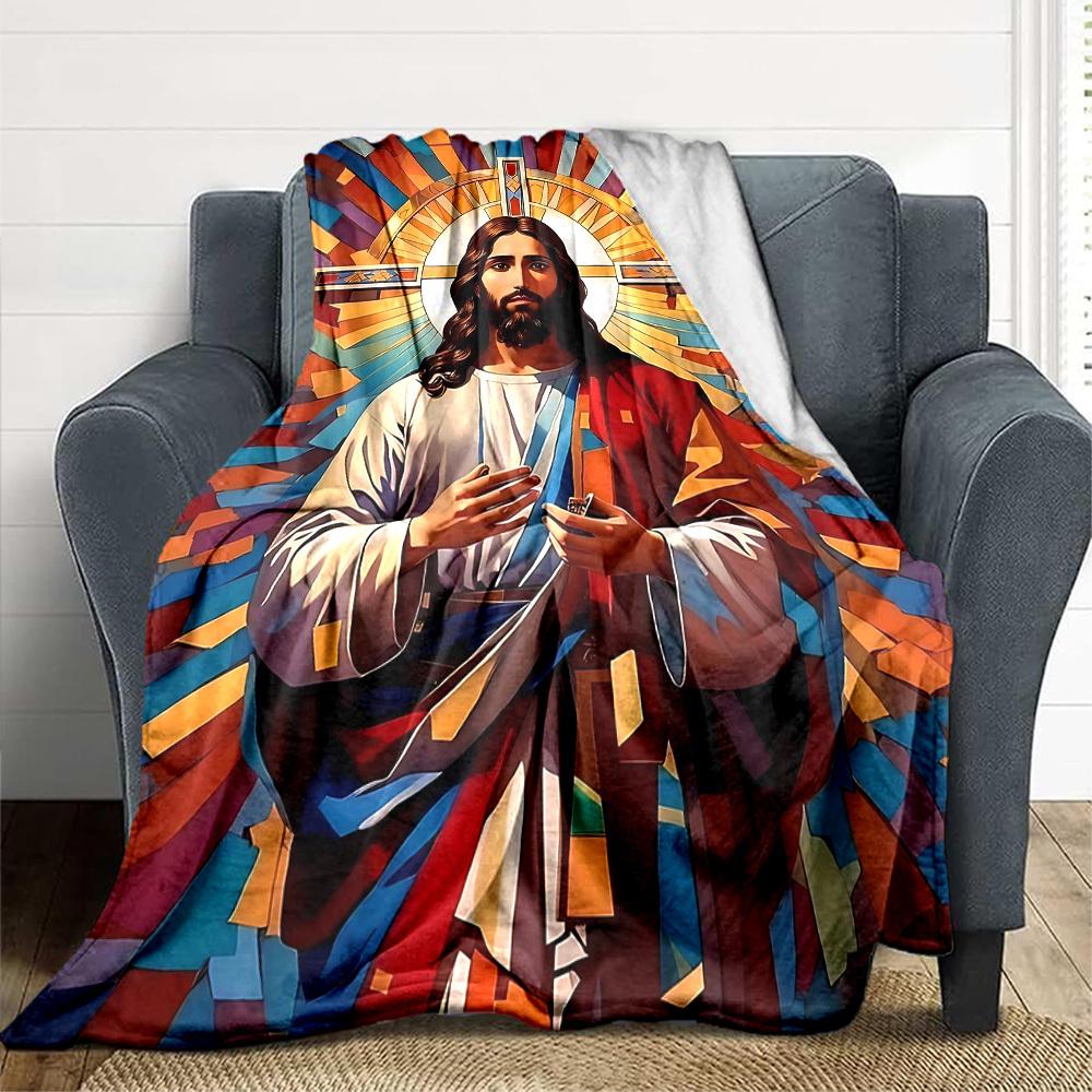 1pc Sacred Artwork Blanket - Perfect Gift for Birthdays, Christmas & Halloween- Soft, Warm & Versatile yy250909084
