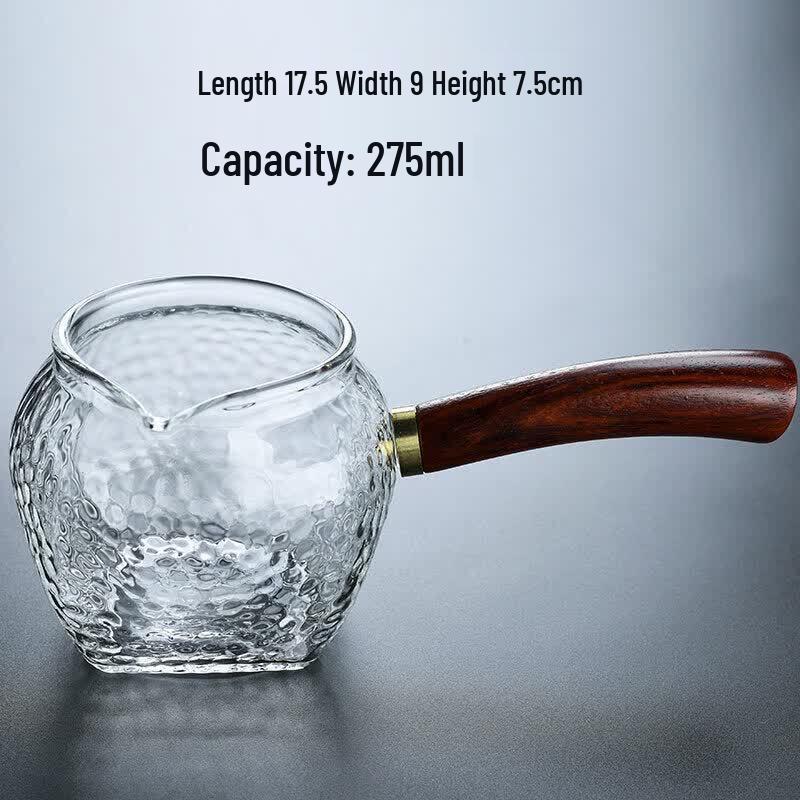 Qiwei Glass Gongdao Cup with Wooden Side Handle