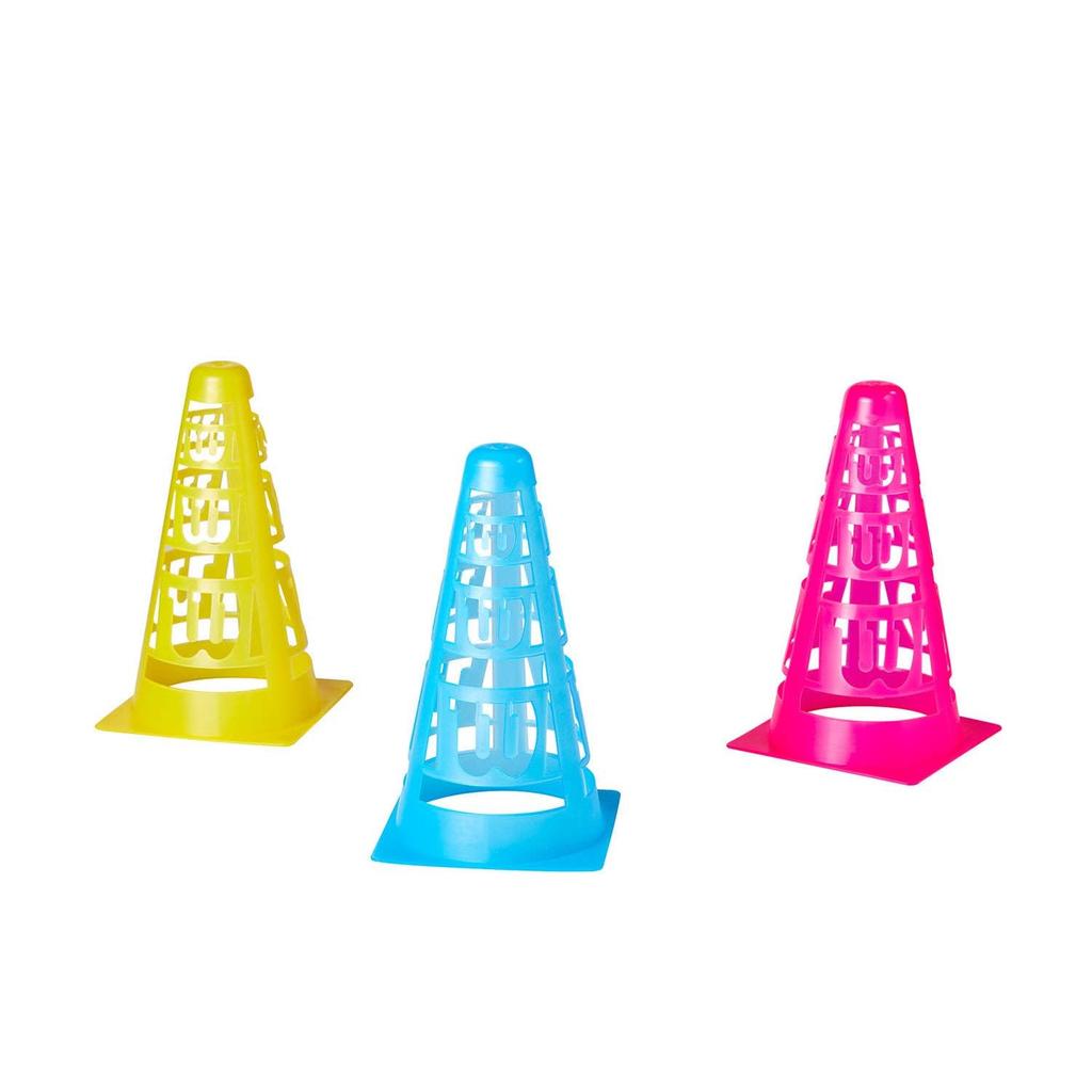 Wilson Safe Cones Marker Cones, 12-Pack, Orange, Pink, Green, Red, Yellow, and Blue, WR8408701001