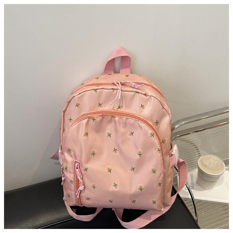

Повседневный милый рюкзак с цветочным принтом, нишевый японский, для прогулок, студенческий, школьный, новый рюкзак 2025, женский розовый