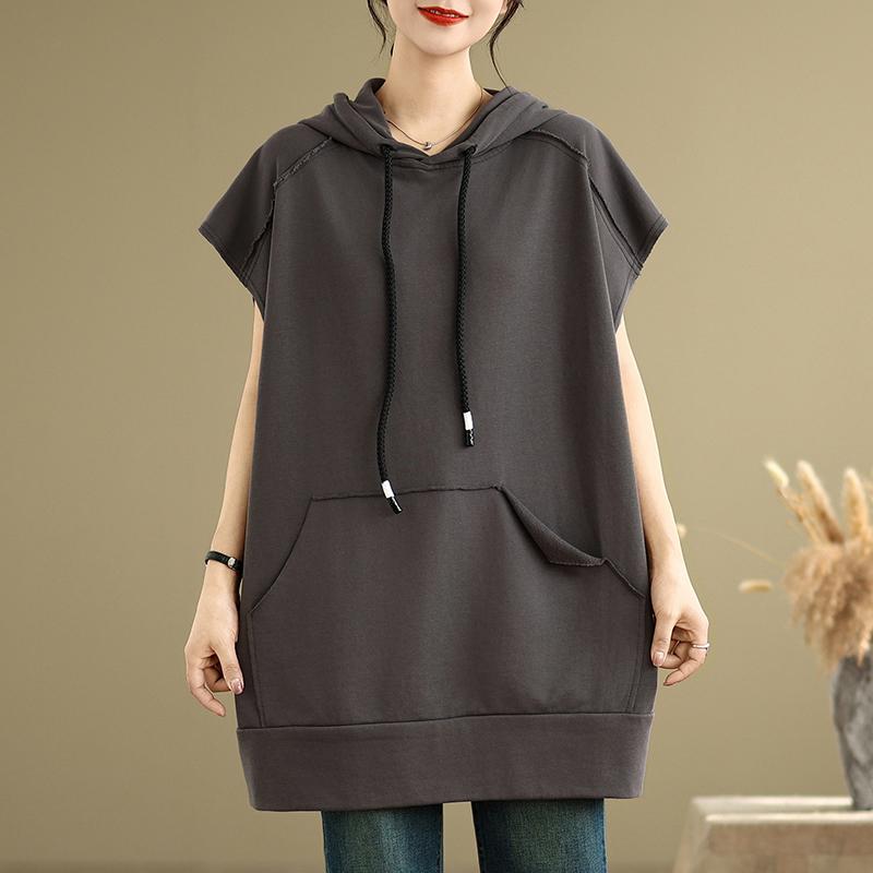 

Dimanaf 2025 Новые летние свободные футболки больших размеров для женщин с коротким рукавом, однотонные топы, футболки, толстовки One Size серый