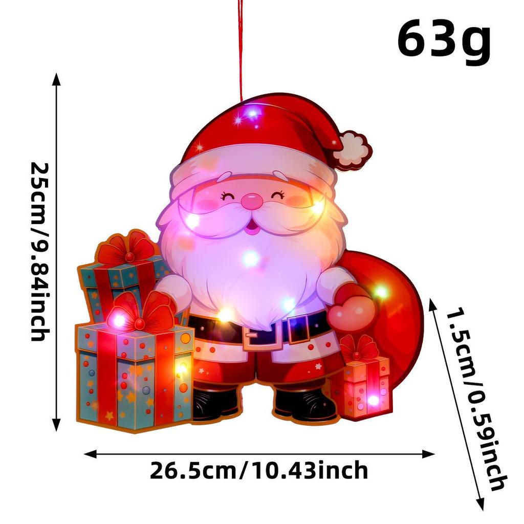 New Christmas Glowing Ornaments: Santa, Deer & Polar Bear Lights for Door Hanging & Scene Decoration