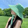 Korean-style Houndstooth Fisherman Hat for Women, Suitable for Spring and Summer, Reversible with a Large Brim That Makes the Face Look Smaller,