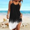 Robe de plage mini imprimée à fleurs fines, jupe ample à bretelles, décontractée, moderne, sans manches, coupe ample, pour l'extérieur, tous les jours, été