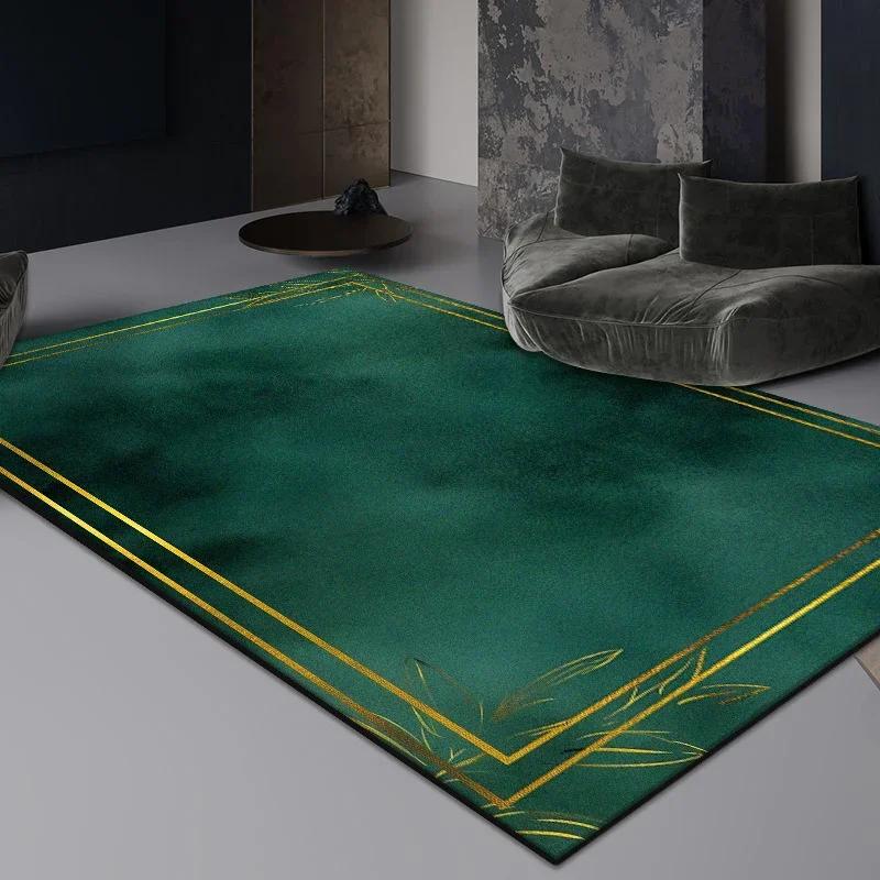Green Minimalist Area Rug for Living Room Bedroom Beside Bed Large Non-Slip Floor Mat