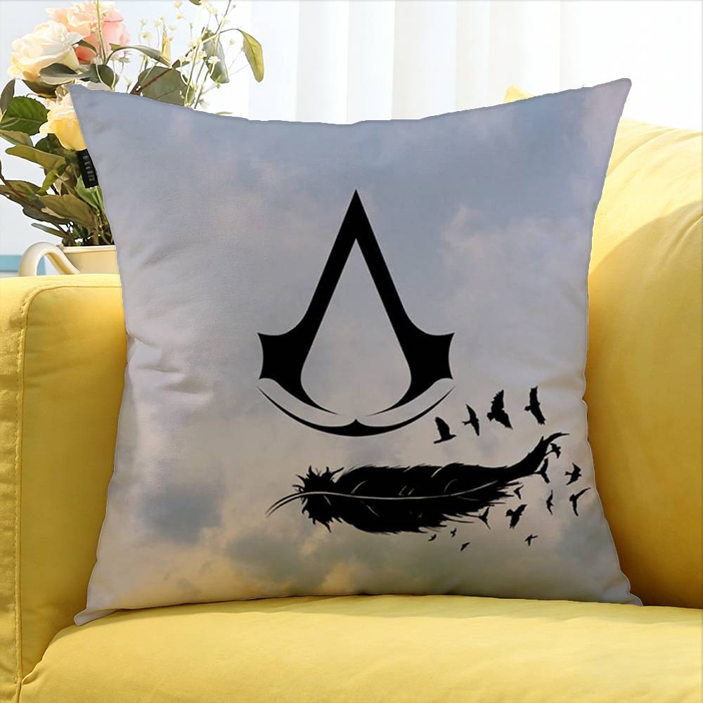 Game AAssassins CCreed logo Various Sizes Square Pillow Case For Car Home Bedchamber Decor