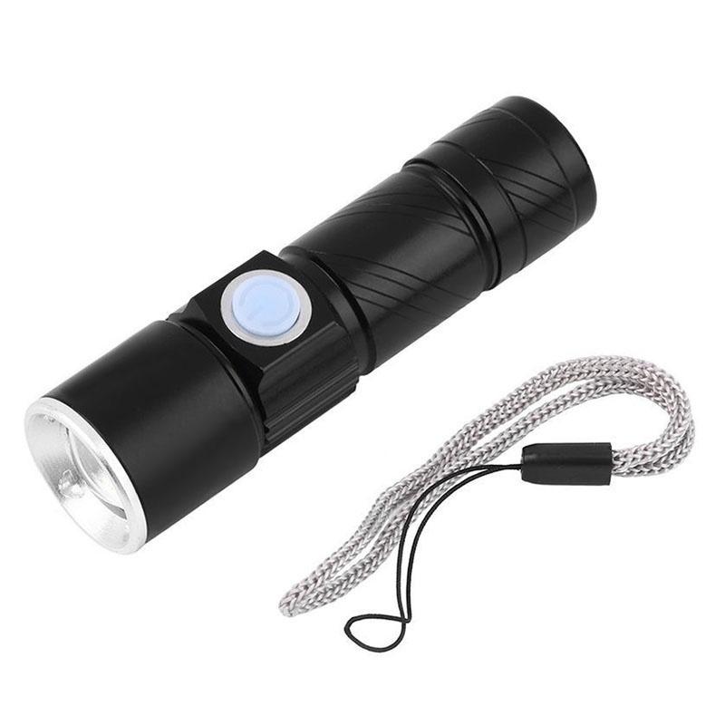 New 1 Pcs 2000LM LED Tactical Rechargeable USB Flashlight Torch Zoom Adjustable UF