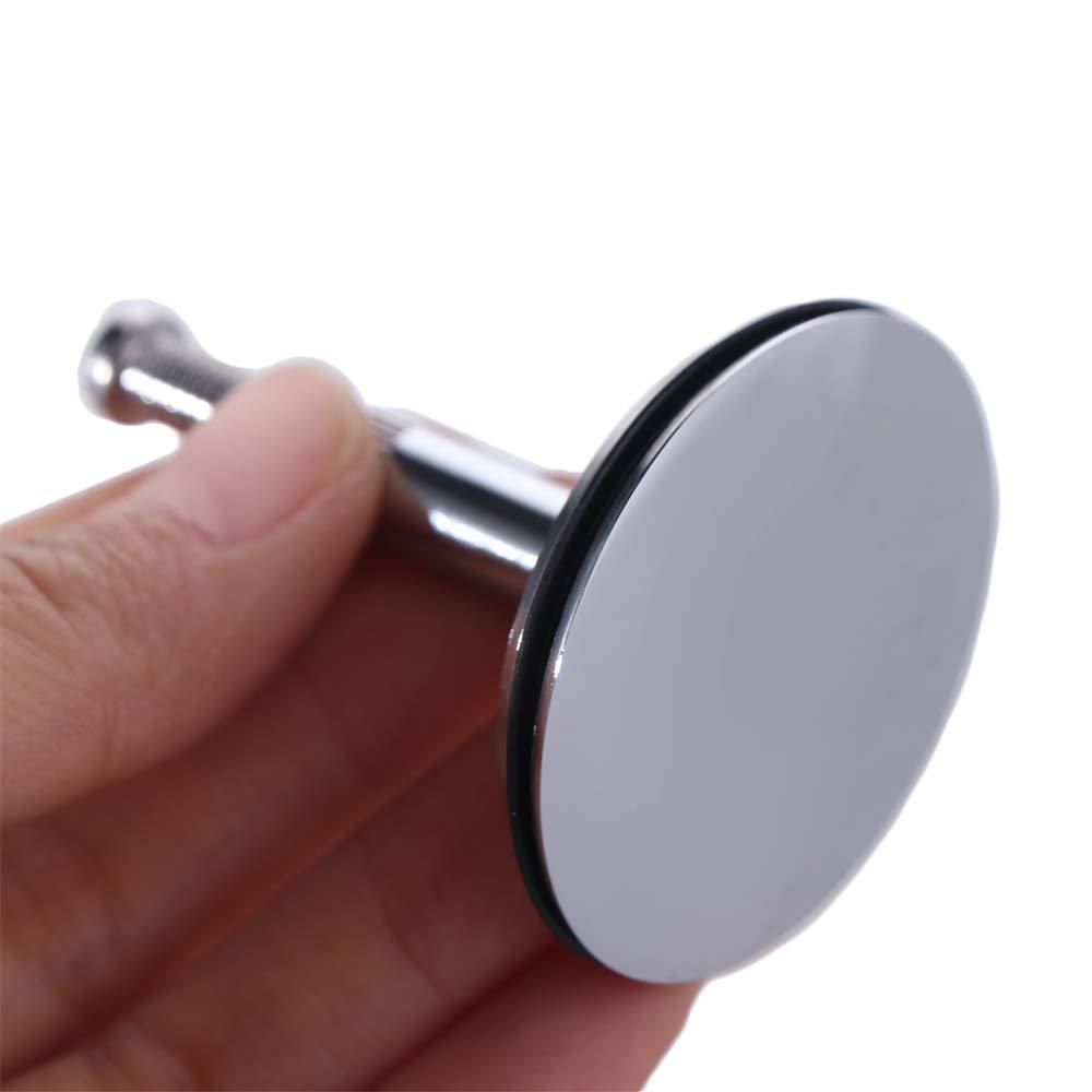 Easy To Use Silver Bathtub Drain Stopper Round 43mm Sink Floor Drain Plug Convenient Durable Sink Waste Pop-Up Plug Bathroom