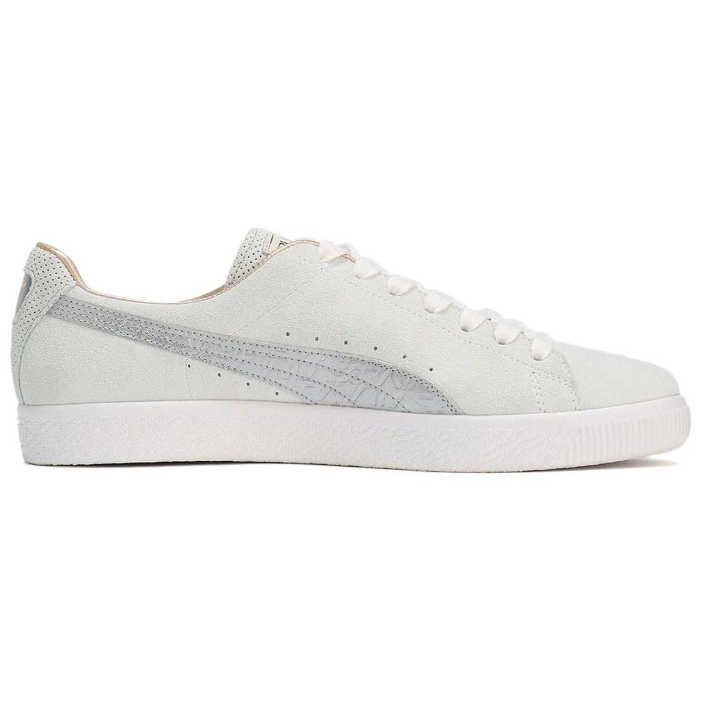 Puma Clyde Mij Comfortable Versatile Low-Top Sneakers Unisex Sneakers White Silver 394497-01