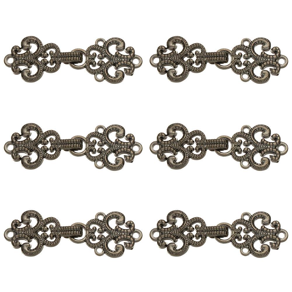 6 Stück Retro Schalspange Pullover Metallknöpfe Verbindungsverschluss Umhang Umhangverschluss Cheongsam Schnalle
