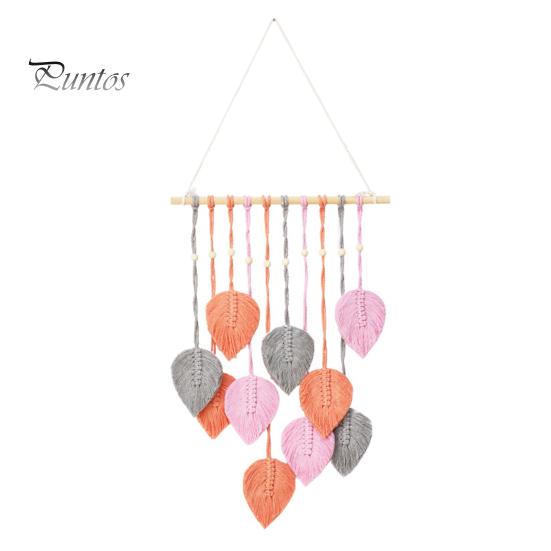 

Лист макраме гобелен богемный настенный орнамент ручной работы макраме украшение для дома гостиная спальня коридор розовый