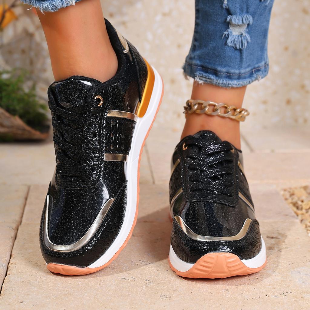 Fashion New Spring/Autumn 2025 fashionable large-sized thick-soled solid-color European and American casual low-top sports shoes