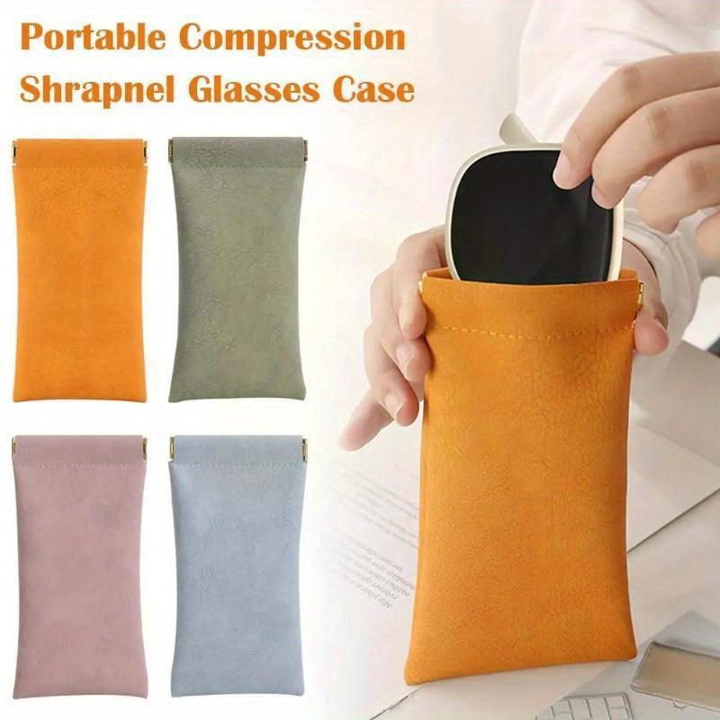 1PC Portable Simple Sunglasses Glasses Bag Soft PU Leather Sun Glasses Pouch Eyewear Accessories Unisex