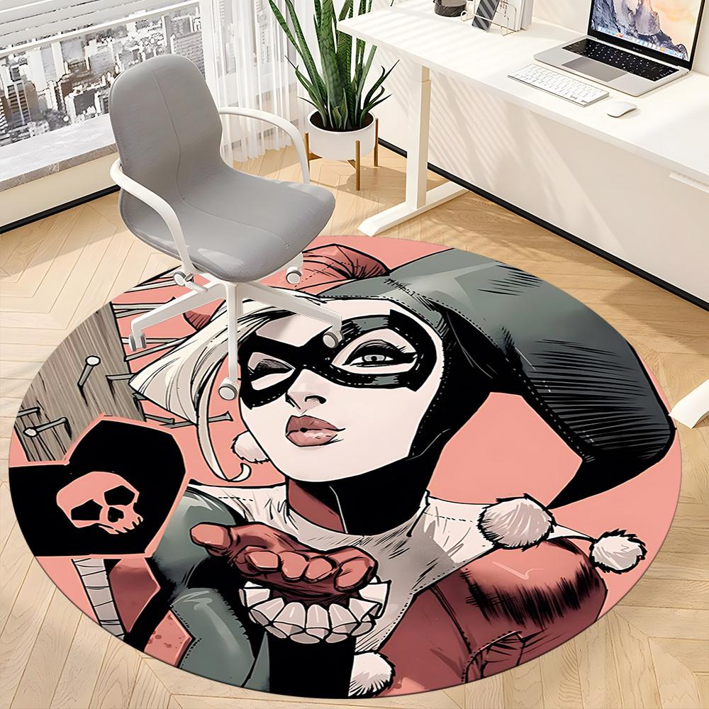 1pc Harley Quinn, Joker Office Round Area Rug, Under Office Chairs Bedroom Living Room Home Decor, Room Deco, Available in Various Sizes