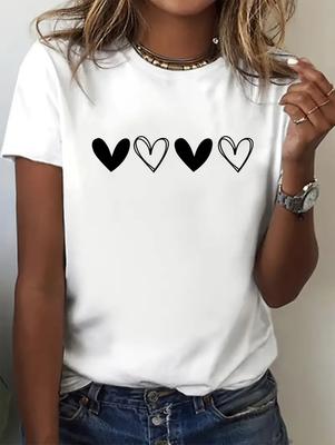 Stylish White T-Shirt for Women with Personalized Print Patterns