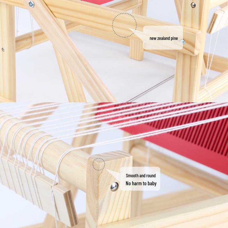 Montessori Wooden Weaving Loom for Kids Aged 3-6: Educational DIY Fabric Toy
