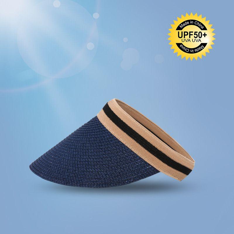 

Hat New Arrival Air Top Sun-Proof Straw Hat UV Proof Cap Female Outdoor Summer Beach Sun Hat Beach Sun Hat C0988 Tricolor Empty Top Straw Hat M(56-58cm)