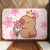 Animal C-Capybara Floor Mat Soft Flannel Entrance Door Mat Non Slip Absorbent Bathroom Bedroom Floor Rug