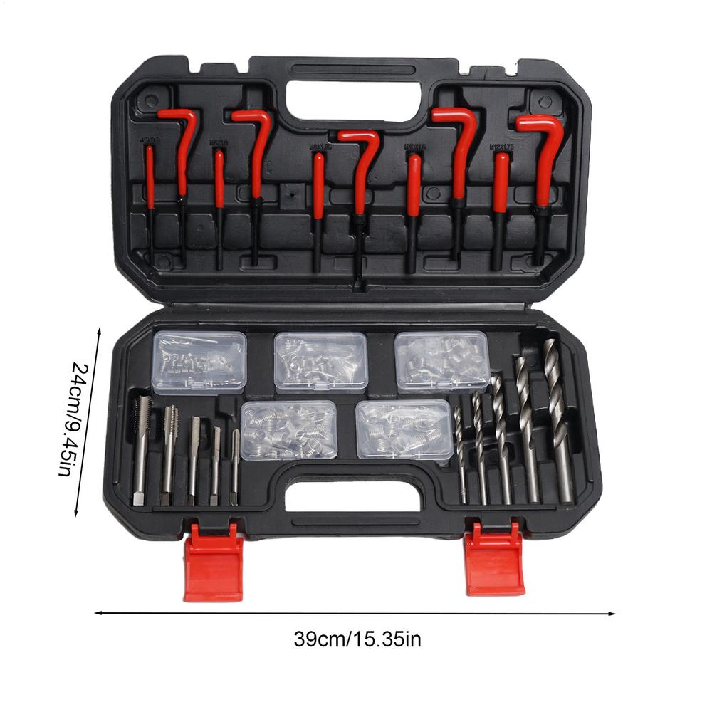 131pcs Rethreading Tool Kit Auto Engine Block Damage Repair Kit M5 M6 M8 M10 M 12 Engine Thread Repair Tool For Car Repair чёрный