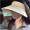 Sun protection cap Foldable sun hat Outdoor riding women's large brim Empty top cycling sun protection fisherman sun hat